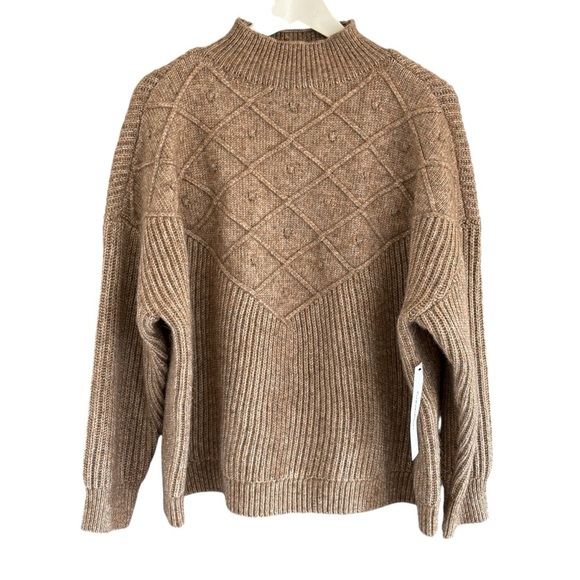 Calvin Klein NWT Womens Tan Chunky Sweater Size XL NEW - Picture 1 of 8